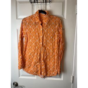 J.McLaughlin Orange Floral Top (XS)